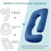 imageSasttie Pregnancy Pillows for Sleeping U Shaped Cooling Full Body Pillow with Removable Cover Pregnant Women Must Haves Maternity Essential Light GreyNavy