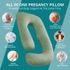 imageSasttie Pregnancy Pillows for Sleeping U Shaped Cooling Full Body Pillow with Removable Cover Pregnant Women Must Haves Maternity Essential Light GreyGreen