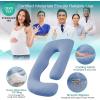 imageSasttie Pregnancy Pillows for Sleeping U Shaped Cooling Full Body Pillow with Removable Cover Pregnant Women Must Haves Maternity Essential Light GreyBlue