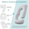 imageSasttie Pregnancy Pillows for Sleeping U Shaped Cooling Full Body Pillow with Removable Cover Pregnant Women Must Haves Maternity Essential Light GreyLight Grey