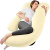 imageSasttie Pregnancy Pillows for Sleeping U Shaped Cooling Full Body Pillow with Removable Cover Pregnant Women Must Haves Maternity Essential Light GreyLight Yellow