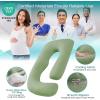 imageSasttie Pregnancy Pillows for Sleeping U Shaped Cooling Full Body Pillow with Removable Cover Pregnant Women Must Haves Maternity Essential Light GreyGreen