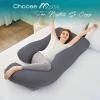 imageSasttie Pregnancy Pillows for Sleeping U Shaped Cooling Full Body Pillow with Removable Cover Pregnant Women Must Haves Maternity Essential Light GreyDark Grey