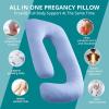 imageSasttie Pregnancy Pillows for Sleeping U Shaped Cooling Full Body Pillow with Removable Cover Pregnant Women Must Haves Maternity Essential Light GreyLight Blue