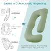 imageSasttie Pregnancy Pillows for Sleeping U Shaped Cooling Full Body Pillow with Removable Cover Pregnant Women Must Haves Maternity Essential Light GreyGreen