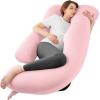 imageSasttie Pregnancy Pillows for Sleeping U Shaped Cooling Full Body Pillow with Removable Cover Pregnant Women Must Haves Maternity Essential Light GreyLight Pink