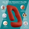 imageSasttie Pregnancy Pillows for Sleeping U Shaped Cooling Full Body Pillow with Removable Cover Pregnant Women Must Haves Maternity Essential Light GreyOrange