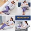 imageSasttie Pregnancy Pillows for Sleeping U Shaped Full Body Pillow for Side Sleepers Maternity Pillow for Pregnant Women with Removable Velvet Cover Pregnancy Must Haves Grey