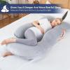 imageSasttie Pregnancy Pillows for Sleeping U Shaped Full Body Pillow for Side Sleepers Maternity Pillow for Pregnant Women with Removable Velvet Cover Pregnancy Must Haves Grey