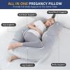 imageSasttie Pregnancy Pillows for Sleeping U Shaped Full Body Pillow for Side Sleepers Maternity Pillow for Pregnant Women with Removable Velvet Cover Pregnancy Must Haves Grey