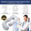 imageSasttie Pregnancy Pillows for Sleeping U Shaped Full Body Pillow for Side Sleepers Maternity Pillow for Pregnant Women with Removable Velvet Cover Pregnancy Must Haves Grey