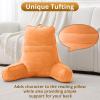 imageSasttie Reading Pillow for Bed  23 Inch Back Pillow for Bed Sitting Up BackRest Support Cushion with Side Pockets and Arms Dorm Essentials OekoTex Certified Orange