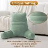 imageSasttie Reading Pillow for Bed  23 Inch Back Pillow for Bed Sitting Up BackRest Support Cushion with Side Pockets and Arms Dorm Essentials OekoTex Certified Light PinkGreen