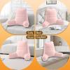imageSasttie Reading Pillow for Bed  23 Inch Back Pillow for Bed Sitting Up BackRest Support Cushion with Side Pockets and Arms Dorm Essentials OekoTex Certified Light PinkPale Pink