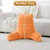 imageSasttie Reading Pillow for Bed  23 Inch Back Pillow for Bed Sitting Up BackRest Support Cushion with Side Pockets and Arms Dorm Essentials OekoTex Certified Orange