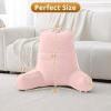 imageSasttie Reading Pillow for Bed  23 Inch Back Pillow for Bed Sitting Up BackRest Support Cushion with Side Pockets and Arms Dorm Essentials OekoTex Certified Light PinkPale Pink