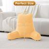 imageSasttie Reading Pillow for Bed  23 Inch Back Pillow for Bed Sitting Up BackRest Support Cushion with Side Pockets and Arms Dorm Essentials OekoTex Certified Light PinkPale Orange