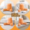 imageSasttie Reading Pillow for Bed  23 Inch Back Pillow for Bed Sitting Up BackRest Support Cushion with Side Pockets and Arms Dorm Essentials OekoTex Certified Orange