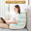 imageSasttie Reading Pillow for Bed  23 Inch Back Pillow for Bed Sitting Up BackRest Support Cushion with Side Pockets and Arms Dorm Essentials OekoTex Certified Light PinkCream