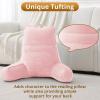 imageSasttie Reading Pillow for Bed  23 Inch Back Pillow for Bed Sitting Up BackRest Support Cushion with Side Pockets and Arms Dorm Essentials OekoTex Certified Light PinkLight Pink
