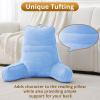 imageSasttie Reading Pillow for Bed  23 Inch Back Pillow for Bed Sitting Up BackRest Support Cushion with Side Pockets and Arms Dorm Essentials OekoTex Certified Light PinkBlue