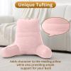 imageSasttie Reading Pillow for Bed  23 Inch Back Pillow for Bed Sitting Up BackRest Support Cushion with Side Pockets and Arms Dorm Essentials OekoTex Certified Light PinkPale Pink