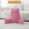 imageSasttie Reading Pillow for Bed  23 Inch Back Pillow for Bed Sitting Up BackRest Support Cushion with Side Pockets and Arms Dorm Essentials OekoTex Certified Light PinkRose Pink
