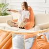 imageSasttie Reading Pillow for Bed  23 Inch Back Pillow for Bed Sitting Up BackRest Support Cushion with Side Pockets and Arms Dorm Essentials OekoTex Certified Orange