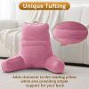 imageSasttie Reading Pillow for Bed  23 Inch Back Pillow for Bed Sitting Up BackRest Support Cushion with Side Pockets and Arms Dorm Essentials OekoTex Certified Light PinkRose Pink
