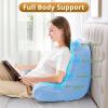 imageSasttie Reading Pillow for Bed  23 Inch Back Pillow for Bed Sitting Up BackRest Support Cushion with Side Pockets and Arms Dorm Essentials OekoTex Certified Light PinkBlue