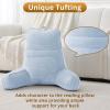 imageSasttie Reading Pillow for Bed  23 Inch Back Pillow for Bed Sitting Up BackRest Support Cushion with Side Pockets and Arms Dorm Essentials OekoTex Certified Light PinkDusty Blue