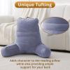 imageSasttie Reading Pillow for Bed  23 Inch Back Pillow for Bed Sitting Up BackRest Support Cushion with Side Pockets and Arms Dorm Essentials OekoTex Certified Light PinkGreyish Purple