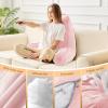 imageSasttie Reading Pillow for Bed  23 Inch Back Pillow for Bed Sitting Up BackRest Support Cushion with Side Pockets and Arms Dorm Essentials OekoTex Certified Light PinkLight Pink