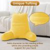 imageSasttie Reading Pillow for Bed  23 Inch Back Pillow for Bed Sitting Up BackRest Support Cushion with Side Pockets and Arms Dorm Essentials OekoTex Certified Light PinkYellow
