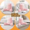 imageSasttie Reading Pillow for Bed  23 Inch Back Pillow for Bed Sitting Up BackRest Support Cushion with Side Pockets and Arms Dorm Essentials OekoTex Certified Light PinkLight Pink
