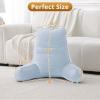 imageSasttie Reading Pillow for Bed  23 Inch Back Pillow for Bed Sitting Up BackRest Support Cushion with Side Pockets and Arms Dorm Essentials OekoTex Certified Light PinkDusty Blue
