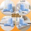 imageSasttie Reading Pillow for Bed  23 Inch Back Pillow for Bed Sitting Up BackRest Support Cushion with Side Pockets and Arms Dorm Essentials OekoTex Certified Light PinkBlue