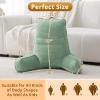 imageSasttie Reading Pillow for Bed  23 Inch Back Pillow for Bed Sitting Up BackRest Support Cushion with Side Pockets and Arms Dorm Essentials OekoTex Certified Light PinkGreen