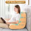 imageSasttie Reading Pillow for Bed  23 Inch Back Pillow for Bed Sitting Up BackRest Support Cushion with Side Pockets and Arms Dorm Essentials OekoTex Certified Light PinkPale Orange