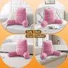 imageSasttie Reading Pillow for Bed  23 Inch Back Pillow for Bed Sitting Up BackRest Support Cushion with Side Pockets and Arms Dorm Essentials OekoTex Certified Light PinkRose Pink