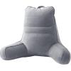 imageSasttie Reading Pillow for Bed  23 Inch Back Pillow for Bed Sitting Up BackRest Support Cushion with Side Pockets and Arms Dorm Essentials OekoTex Certified Light PinkDark Grey
