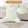 imageSasttie Reading Pillow for Bed  23 Inch Back Pillow for Bed Sitting Up BackRest Support Cushion with Side Pockets and Arms Dorm Essentials OekoTex Certified Light PinkCream