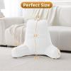 imageSasttie Reading Pillow for Bed  23 Inch Back Pillow for Bed Sitting Up BackRest Support Cushion with Side Pockets and Arms Dorm Essentials OekoTex Certified Light PinkWhite