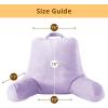imageSasttie Reading Pillows for Sitting in Bed Adult Velvet Back Pillow Bed Sitting Up BackRest Support Cushion for Sit Up on Couch Sofa and Floor Dorm Essentials OekoTex Certified Dark GreyLavender