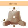 imageSasttie Reading Pillows for Sitting in Bed Adult Velvet Back Pillow Bed Sitting Up BackRest Support Cushion for Sit Up on Couch Sofa and Floor Dorm Essentials OekoTex Certified Dark GreyLight Brown