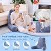 imageSasttie Reading Pillows for Sitting in Bed Adult Velvet Back Pillow Bed Sitting Up BackRest Support Cushion for Sit Up on Couch Sofa and Floor Dorm Essentials OekoTex Certified Dark GreyGrey Purple