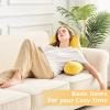 imageSasttie Reading Pillows for Sitting in Bed Adult Velvet Back Pillow Bed Sitting Up BackRest Support Cushion for Sit Up on Couch Sofa and Floor Dorm Essentials OekoTex Certified Dark GreyYellow