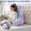 imageSasttie Reading Pillows for Sitting in Bed Adult Velvet Back Pillow Bed Sitting Up BackRest Support Cushion for Sit Up on Couch Sofa and Floor Dorm Essentials OekoTex Certified Dark GreyLavender