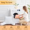 imageSasttie Reading Pillows for Sitting in Bed Adult Velvet Back Pillow Bed Sitting Up BackRest Support Cushion for Sit Up on Couch Sofa and Floor Dorm Essentials OekoTex Certified Dark GreyLight Salmon