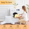 imageSasttie Reading Pillows for Sitting in Bed Adult Velvet Back Pillow Bed Sitting Up BackRest Support Cushion for Sit Up on Couch Sofa and Floor Dorm Essentials OekoTex Certified Dark GreyLight Yellow
